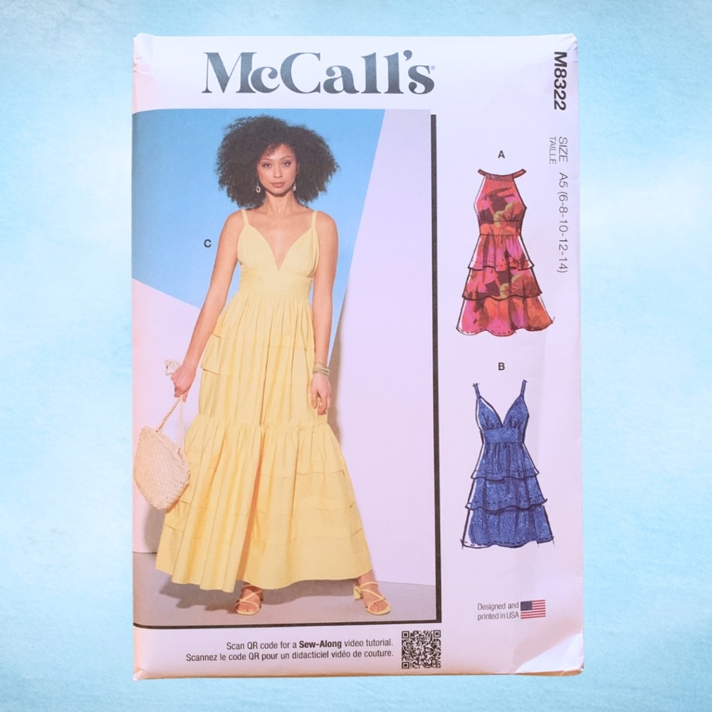 NEW McCalls M8322 Spring Summer Dress Sewing Pattern UNOPENED